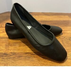 Franco Sarto Women's Square Toe Leather Ballet Flats – Black – Size 9.5 – NWOB